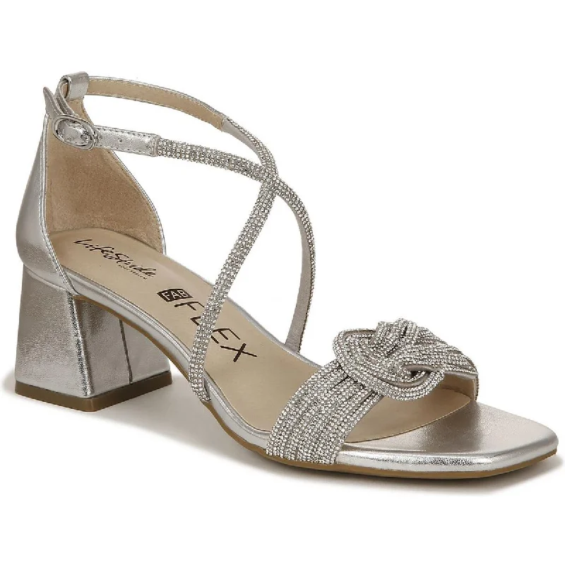 Elegant sandals for women with decorative buckle and strappy design for chic look-LifeStride Womens Captivate Metallic Embellished Heels