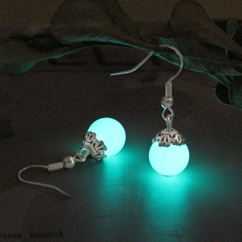 Drop Earrings for Fitness Activities -Wholesale Halloween Luminous Three-dimensional Luminous Pearl Earrings Simple Personality Creative Earrings