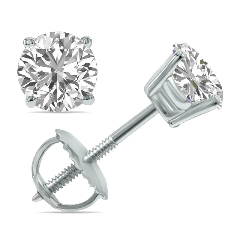 Drop Earrings for Festival Style -Igi Certified 1.25 Carat Tw Lab Grown Diamond Solitaire Earrings In 14K White Gold