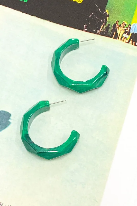 Lightweight Drop Earrings for All Day -Pippa Acetate Geo Hoop Earrings