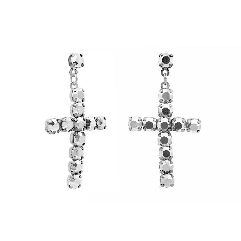 Leverback Drop Earrings for Comfort -Mini Donatella Earrings In Chrome