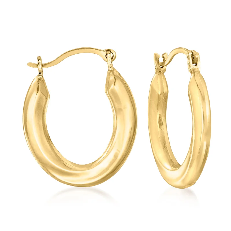 Drop Earrings with Infinity Symbols -Ross-Simons 14kt Yellow Gold Small Oval Hoop Earrings