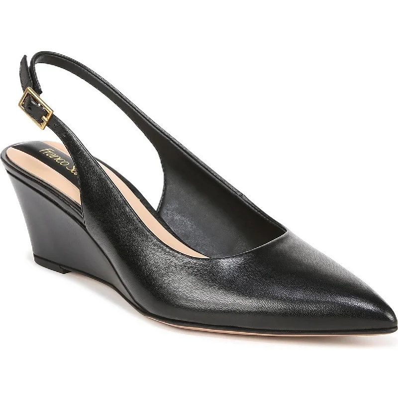 Casual sandals for women with arch support and lightweight construction-Franco Sarto Womens Tessa Cushioned Footbed Pointed Toe Slingback Heels