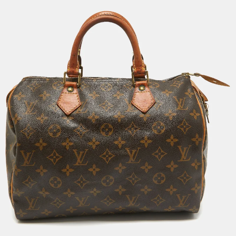 Handle bags with sturdy canvas for longevity -Louis Vuitton Monogram Canvas Speedy 30 Bag