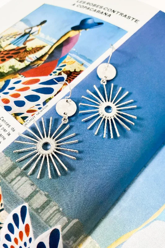 Contemporary Drop Earrings for Fashion -Gleam Theme Starburst Drop Earrings - FINAL SALE