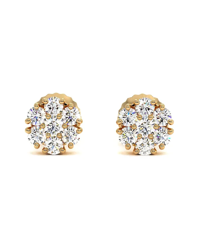 Drop Earrings for Graduation Day -3/4Ct Lab-Grown Diamond Flower Shape Earrings