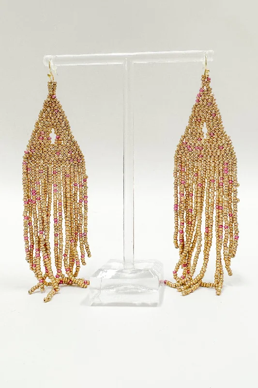 Drop Earrings for Evening Gown -Ottaviah Beaded Tassel Drop Earrings