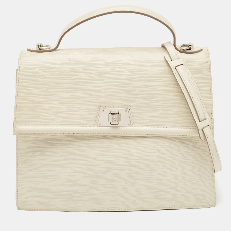 Handle bags with quilted leather for luxury -Louis Vuitton Ivory Epi Leather Sevigne Gm Bag