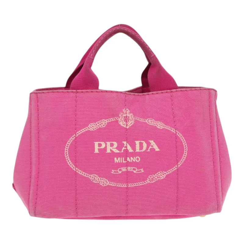 Handle bags with sleek hardware for sophistication -Prada Canapa  Canvas Tote Bag (Pre-Owned)