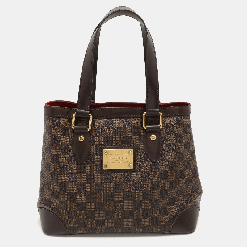 Handle bags with laptop sleeves for work -Louis Vuitton Damier Ebene Canvas Hampstead Pm Bag