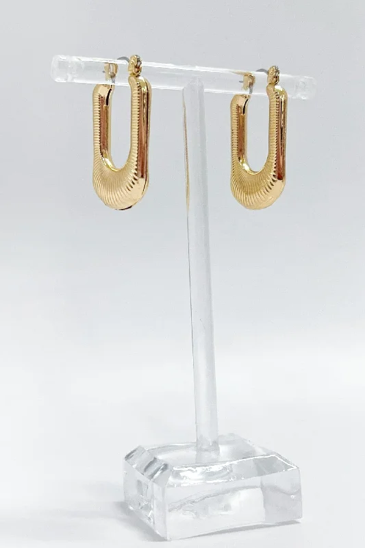 Drop Earrings for Valentine's Day -Iconic Impulse Textured U Hoop Earrings