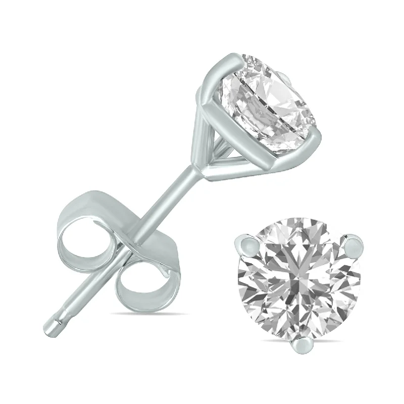 Drop Earrings for Graduation Day -3 Carat Tw Lab Grown Diamond Martini Set Round Earrings In 14K White Gold