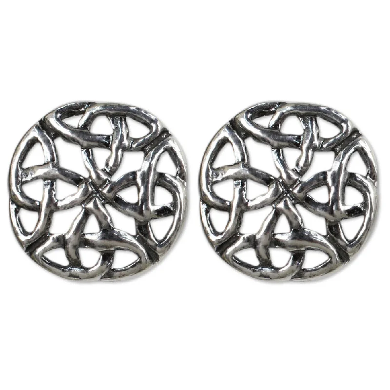 Drop Earrings for Wellness Routine -NOVICA Handmade Sterling Silver Intertwined Earrings (Thailand)