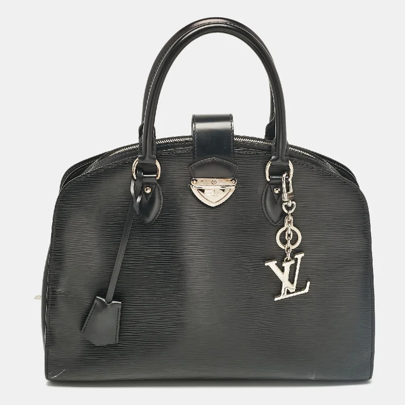 Handle bags with retro logos for charm -Louis Vuitton Black Epi Leather Pont Neuf Gm Bag