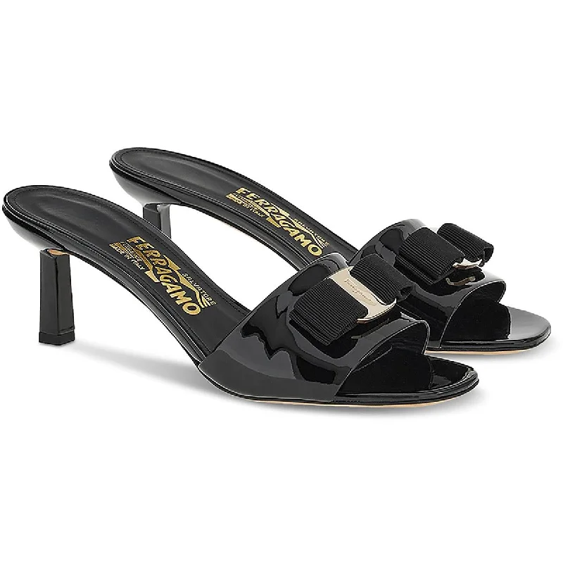 Comfortable sandals for men with leather straps and soft insoles for relaxed wear-Salvatore Ferragamo Womens Glo 55 Patent Embellished Heels