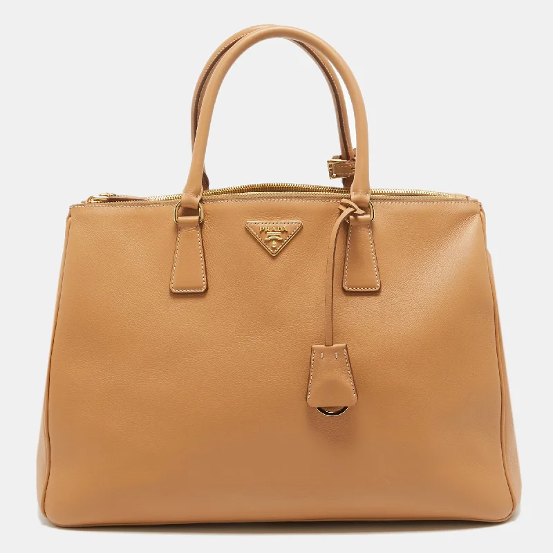 Waterproof handle bags ideal for rainy weather -Prada Natural Leather Extra Large Galleria Tote