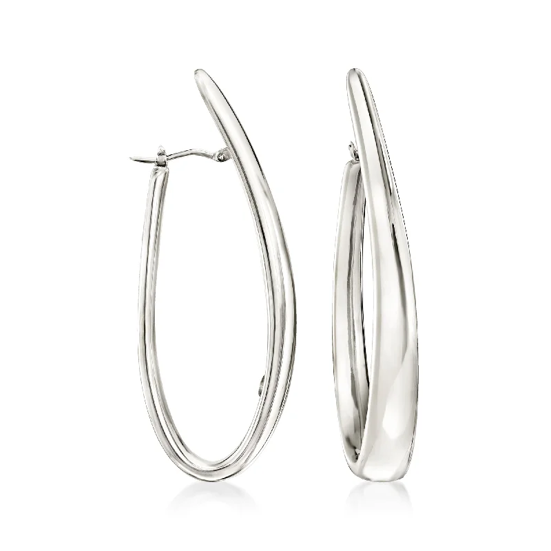 Drop Earrings for Office Wear -Ross-Simons Italian Sterling Silver Hoop Earrings