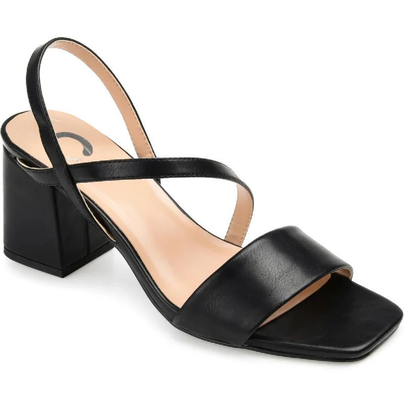 Comfortable sandals for men with velcro straps and soft material construction-Journee Collection Womens Faux Leather Heels