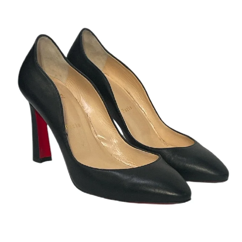 Comfortable sandals for women with foam footbed and velcro closure for ease-Christian Louboutin/Heels/EU 38/Leather/BLK/