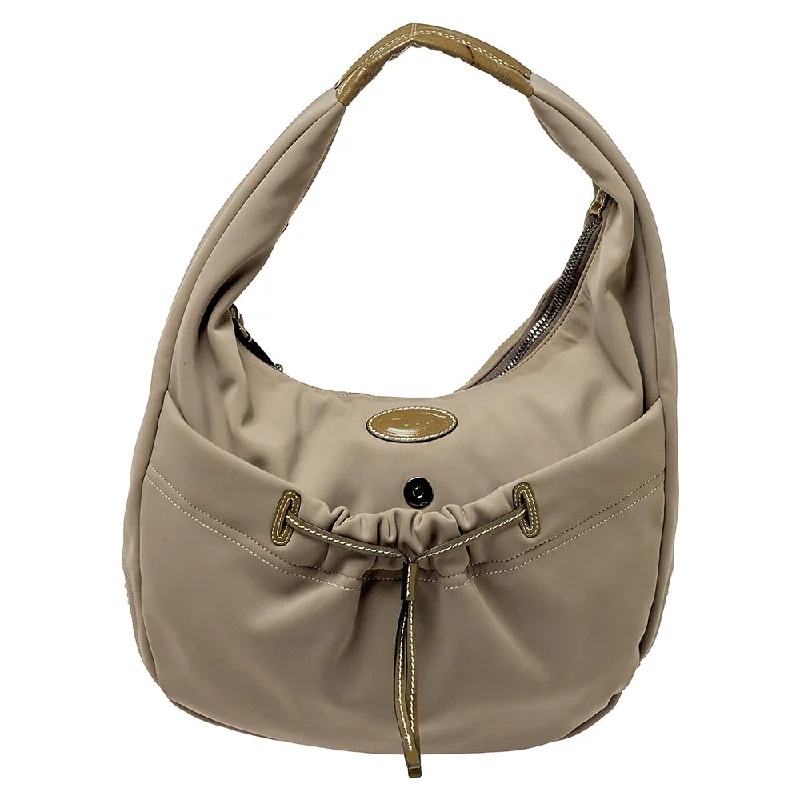 Handle bags with soft fabric for comfort -Tod's Grey Neoprene Fabric Hobo