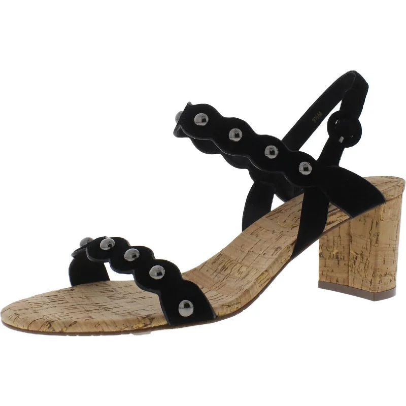 Elegant sandals for women with woven design and high-heeled platform soles-VANELi Womens Mavis Suede Studded Heels