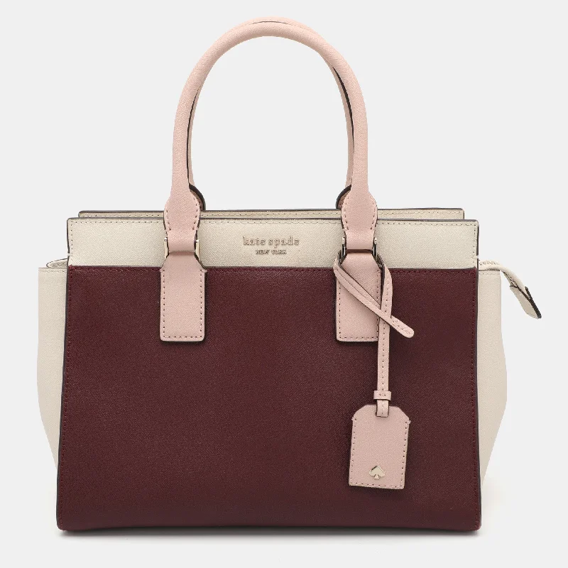 Handle bags with retro logos for charm -Kate Spade Burgundy/cream Leather Cameron Street Satchel