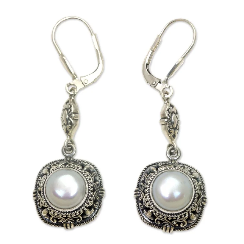 Gemstone Drop Earrings for Color -NOVICA Serene Dreams, Mabe pearl dangle earrings - 2.2L*0.7W