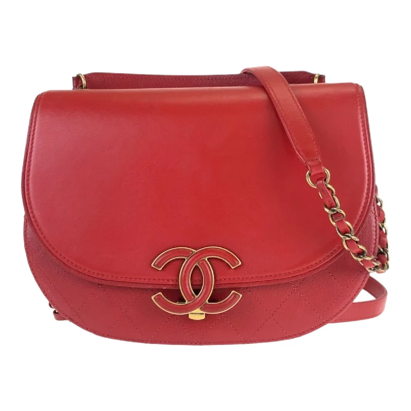 Handle bags with sleek leather for work -Chanel Red Leather Coco Curve Matelasse 2way Bag