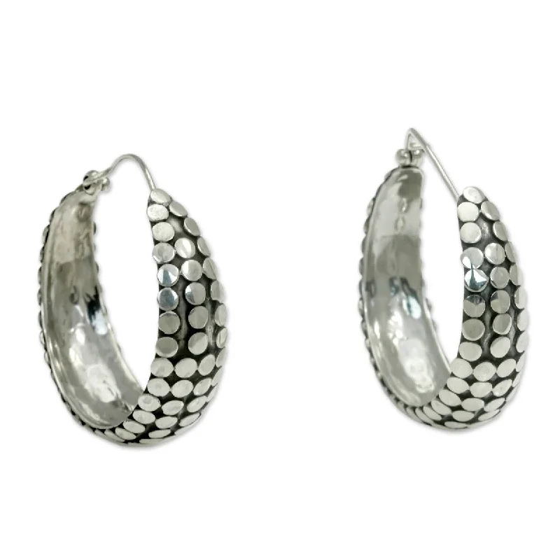 Tarnish Resistant Drop Earrings for Longevity -NOVICA Festive Harvest, Sterling silver hoop earrings - 1.4*0.4