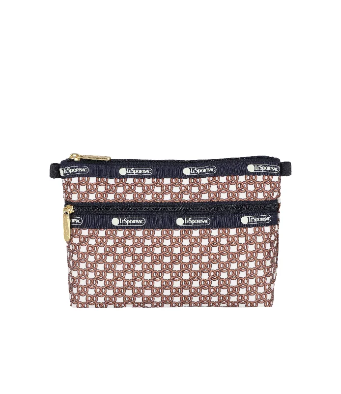 Handle bags with playful pom-poms for charm -Cosmetic Clutch