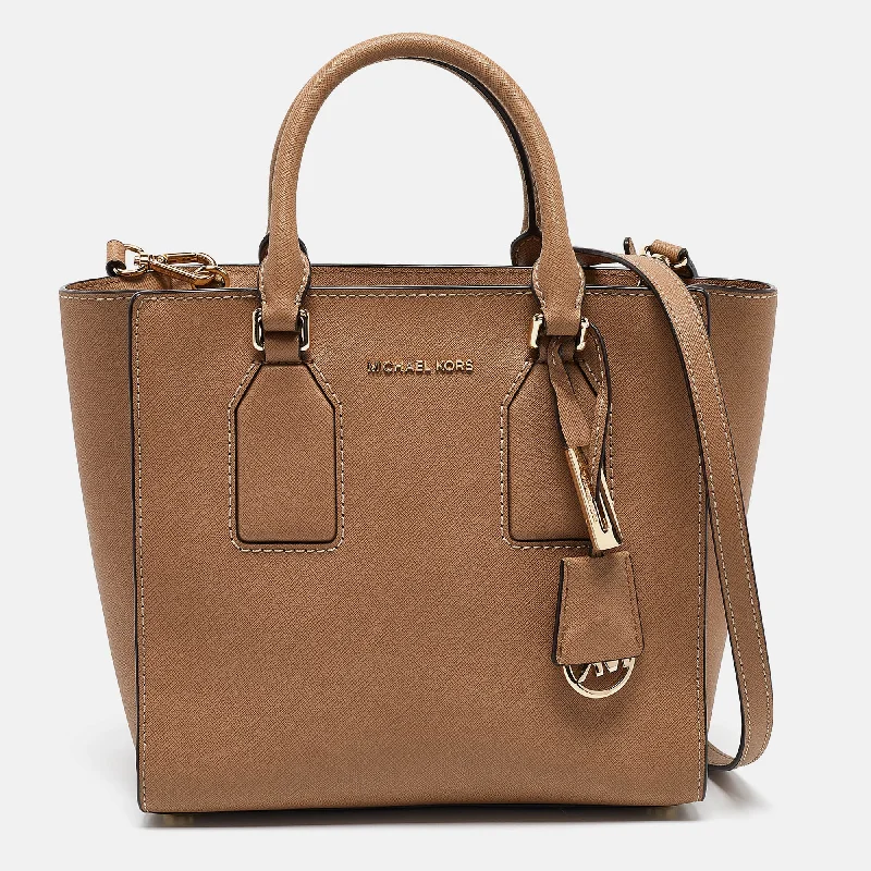 Handle bags with vegan suede for softness -Michael Kors Brown Leather Medium Selby Tote