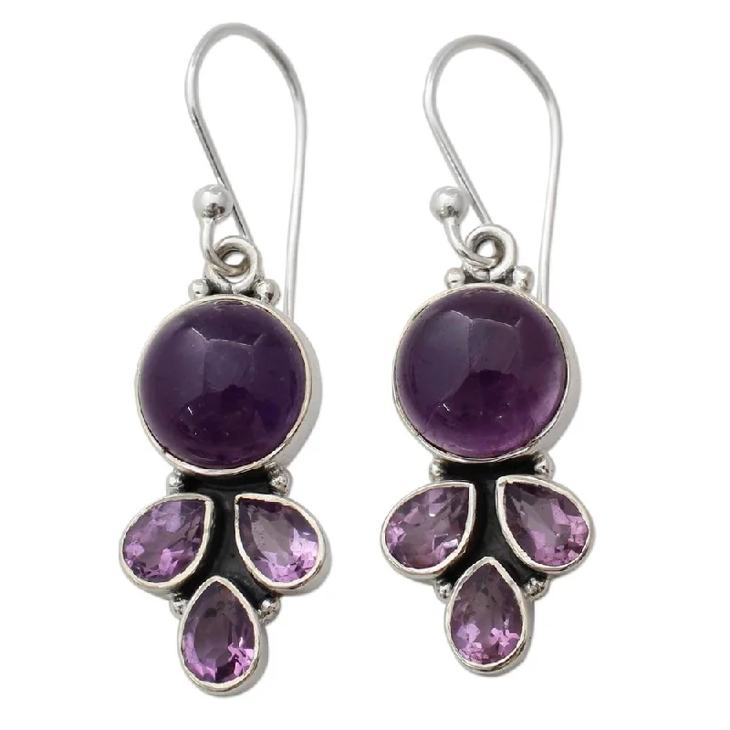 Drop Earrings for Bridesmaids Look -NOVICA Handmade Sterling Silver 'Lilac Color' Amethyst Earrings (India) - Purple - 1.6*0.4