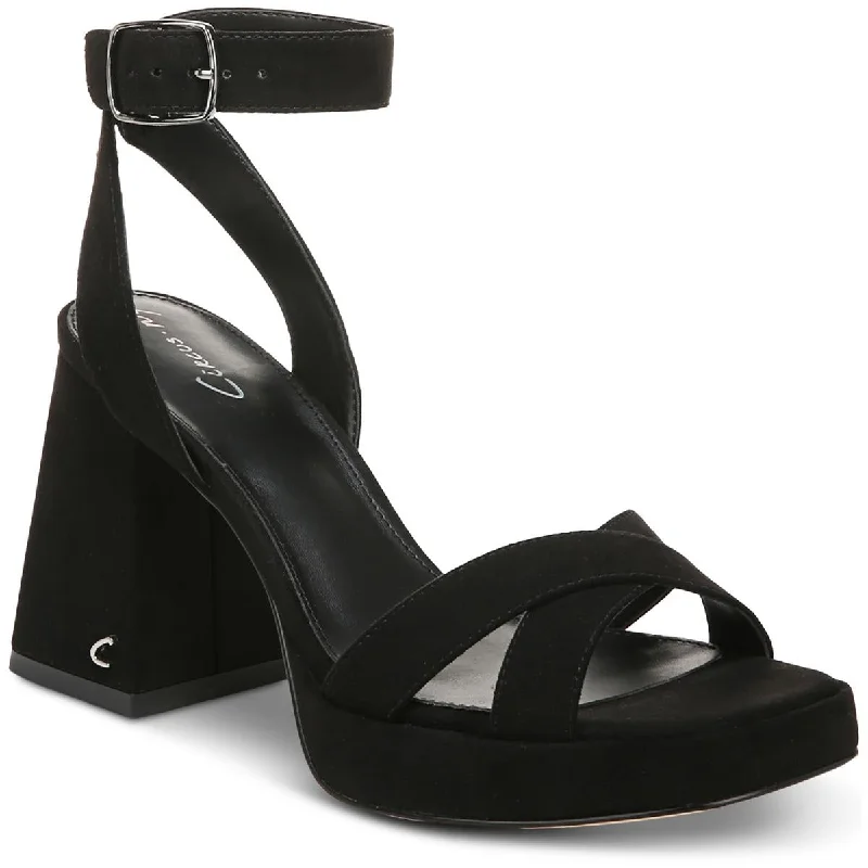 Elegant sandals for evening wear with crystal embellishments and high heels-Circus by Sam Edelman Womens Kaitlyn Buckle Ankle Strap Heels