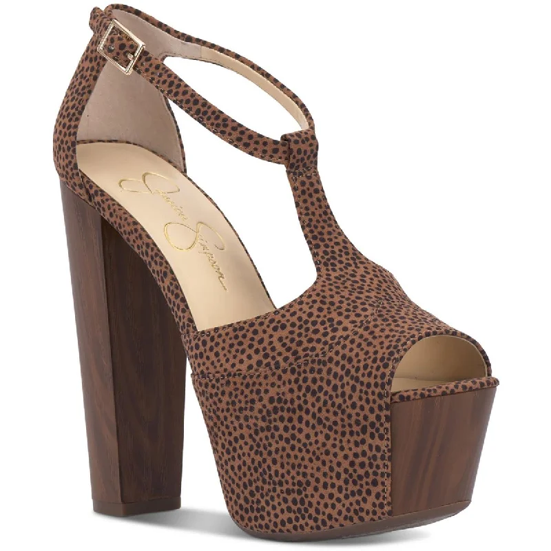 Jessica Simpson Womens Dany Peep-Toe Ankle Strap Platform Heels