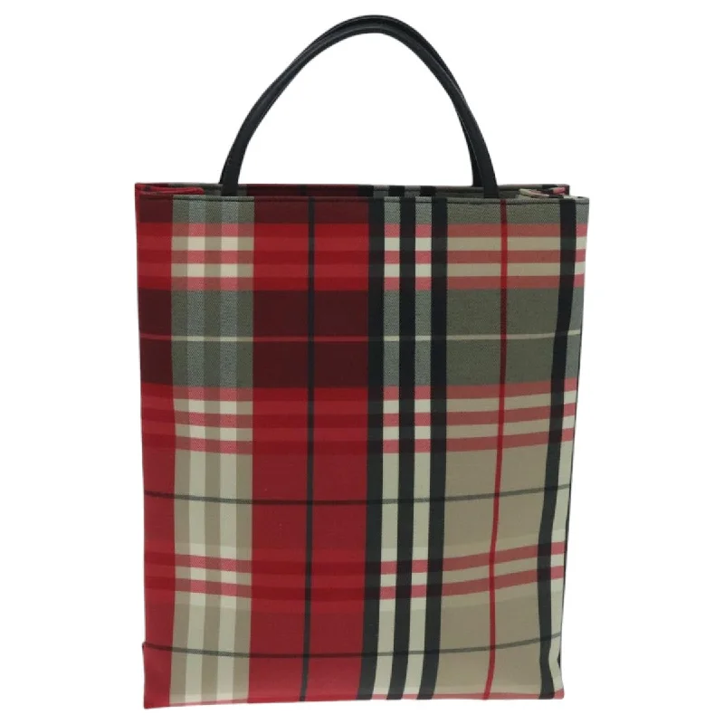 Handle bags with seasonal prints for holidays -Burberry Nova Check  Canvas Tote Bag (Pre-Owned)