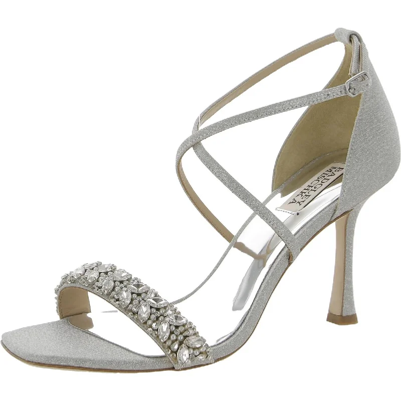 Comfortable sandals for men with cushioned footbed and supportive straps-Badgley Mischka Womens Nala  Embellished Strappy Heels