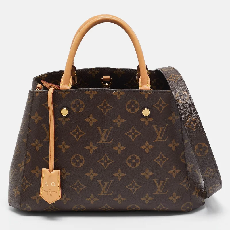 Handle bags with drawstring accents for style -Louis Vuitton Monogram Canvas Montaigne Bb Bag