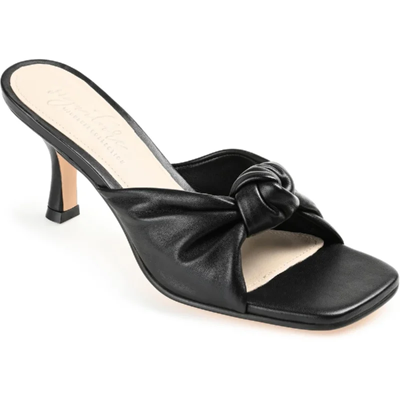 Comfortable sandals for women with contoured footbed and easy-to-adjust straps-Journee Signature Womens FINLEE Leather Heels