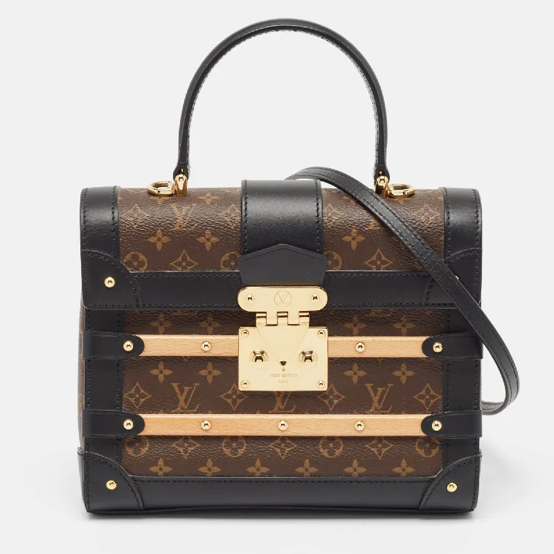 Handle bags with polka dots for fun -Louis Vuitton Black Monogram Canvas Trianon Top Handle Bag