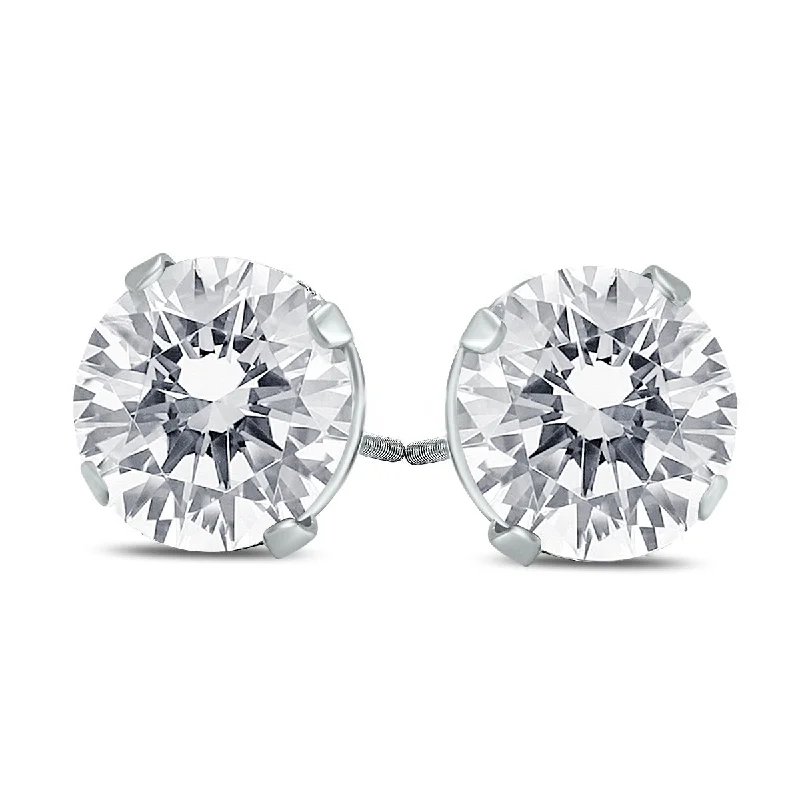 Drop Earrings with Vine Designs -1 1/4 Carat Tw Diamond Solitaire Earrings In 14K White Gold H-I Color, Si2-Si3 Clarity