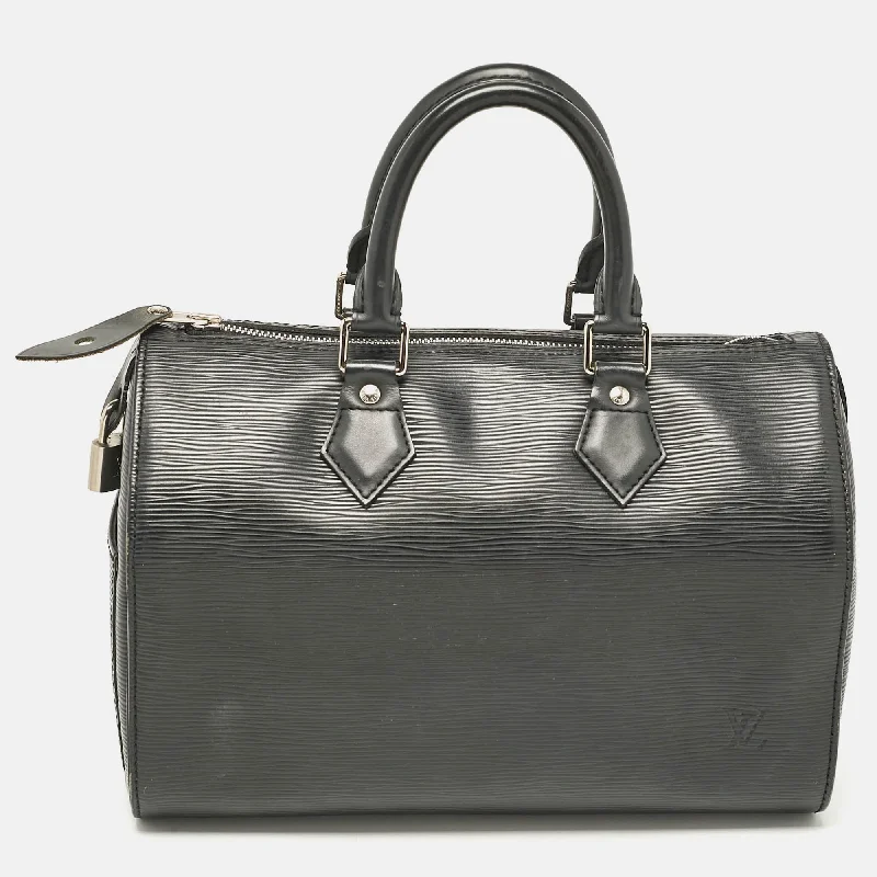 Handle bags with holiday themes for festivities -Louis Vuitton Black Epi Leather Speedy 25 Bag