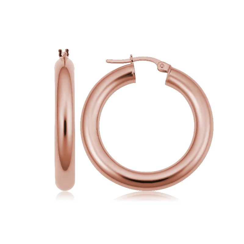 Drop Earrings for Casual Outfit -Joelle Collection Gold Earrings 14K Rose Gold 4x20 MM