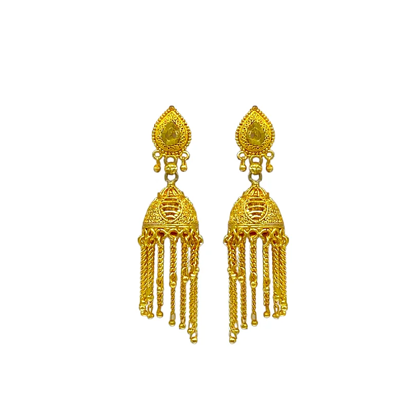 Hypoallergenic Drop Earrings for Sensitive -Gold Zumkha with chain Tassel  Earrings