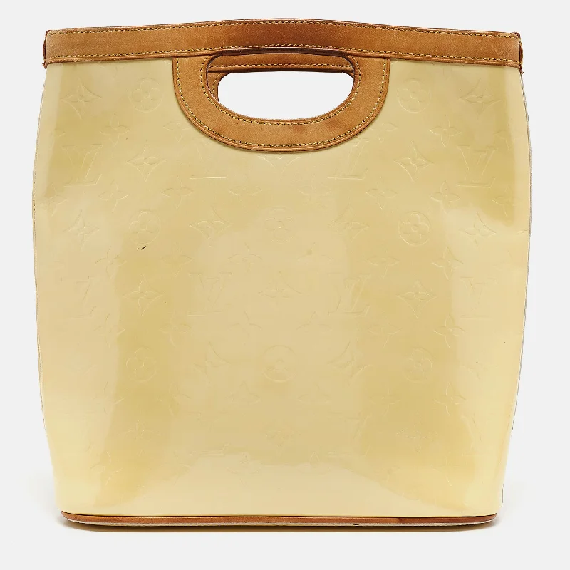 Handle bags with inner compartments for essentials -Louis Vuitton Cream Monogram Vernis Stillwood Vertical Bag