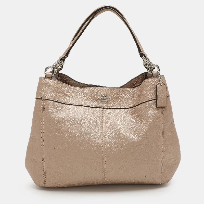 Handle bags with padded handles for comfort -Coach Beige Leather Lexy Tote