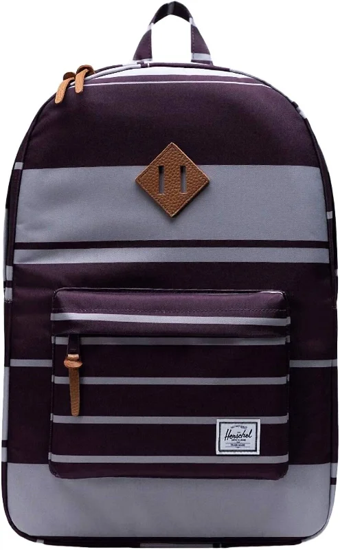 Handle bags with soft linings for protection -Women's Heritage Prep Backpack In Stripe Blackberry Wine