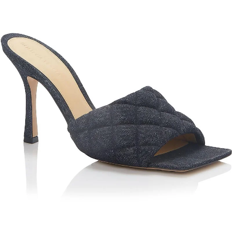 Trendy sandals for women with wedge heels and strappy design for casual chic-Bottega Veneta Womens Denim Siletto Heels