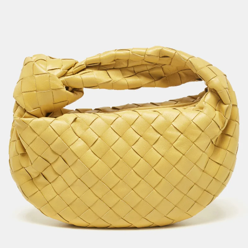 Insulated handle bags for keeping food fresh -Bottega Veneta Yellow Intrecciato Leather Mini Bv Jodie Bag