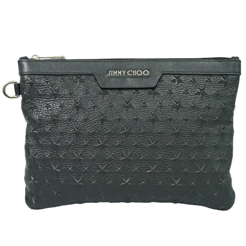 Foldable handle bags for easy storage convenience -Jimmy Choo  Leather Clutch Bag (Pre-Owned)