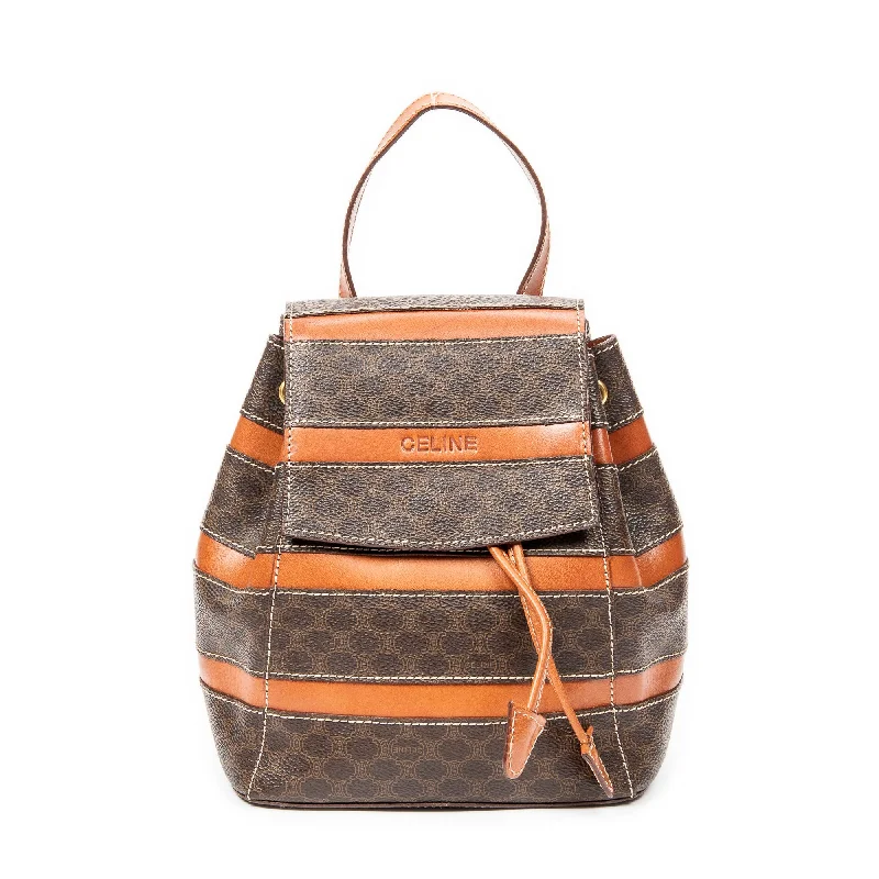 Quilted handle bags with stylish textured finish -Vintage Mini Drawstring Backpack